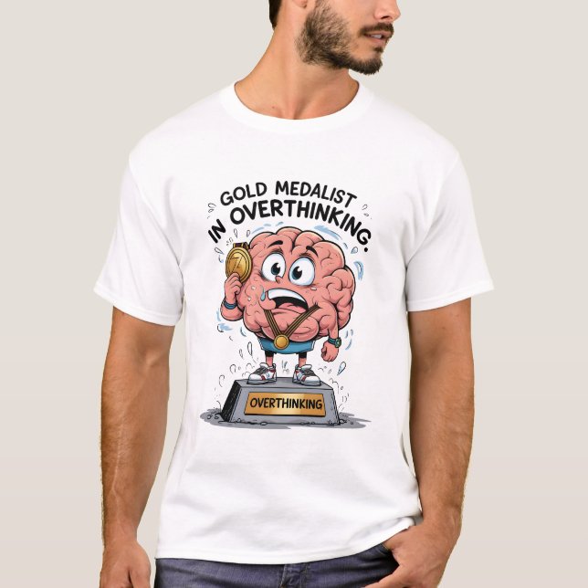 T-shirt Champion de la réflexion - Drôle Caricature du cer (Devant)