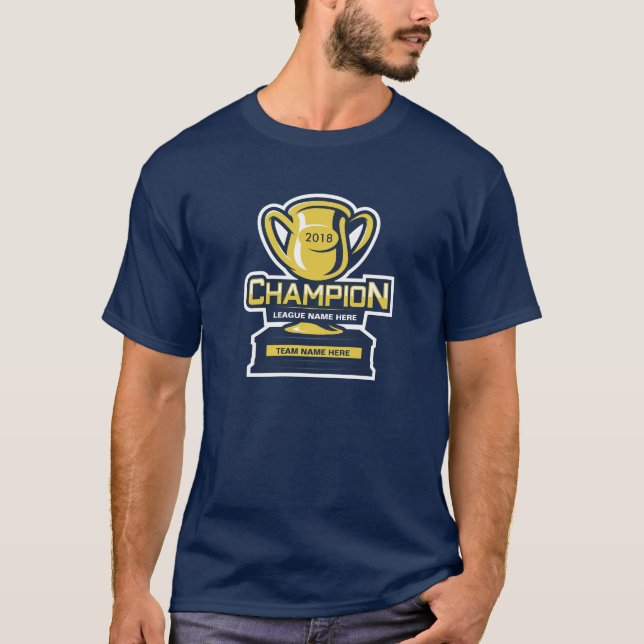 T-shirt Champion de Ligue de Football d'imaginaire (Devant)