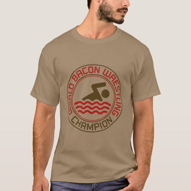 T-shirt Champion de lutte de lard du monde (Devant)