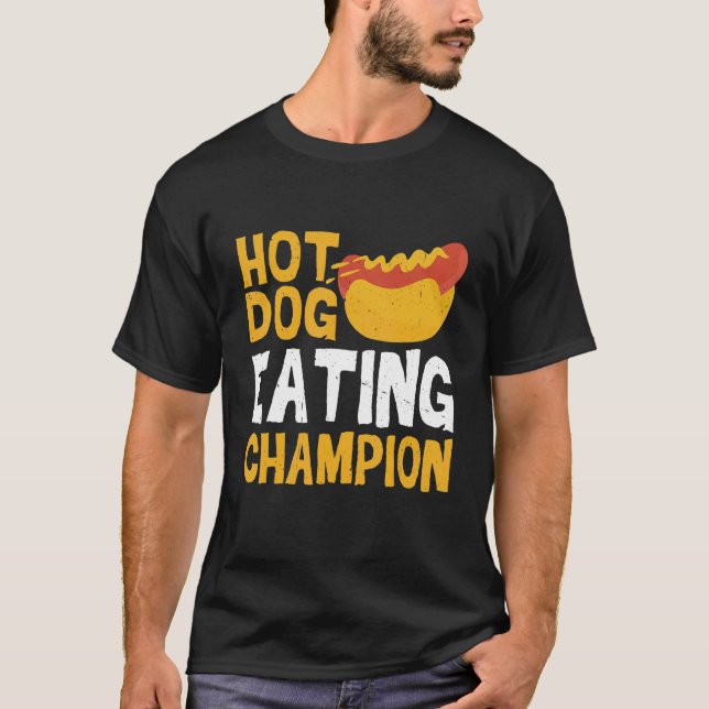T-shirt Champion de mangeur de chien chaud (Devant)
