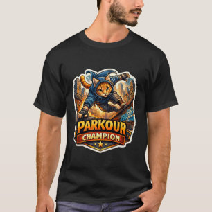 T-shirt Champion de Parkour Propriétaire de Chat Drôle Ama