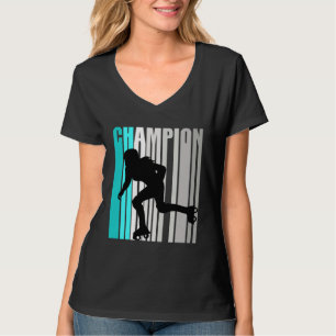 T-shirt Champion de patin à roulettes turquoise filles Rol
