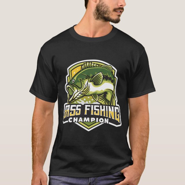 T-shirt Champion de pêche au bass (Devant)