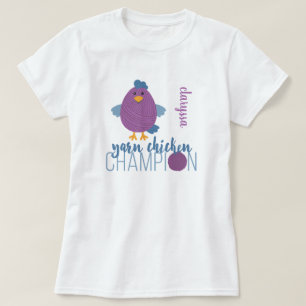 T-shirt Champion de poule bleu et pourpre