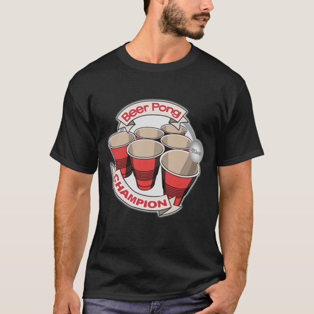 T-shirt Champion de puanteur de bière personnalisable (Devant)