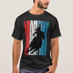 T-shirt Champion de Rodéo Rétro Cowgirl sur l'équitation P