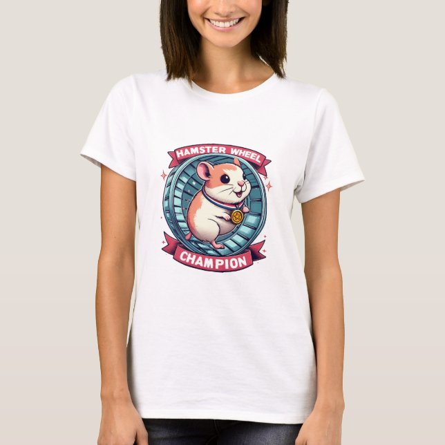 T-shirt Champion de roue de hamster (Devant)