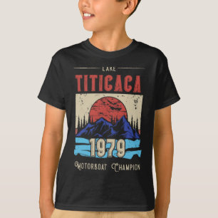 T-shirt Champion de vedette à moteur du lac Titicaca 1979
