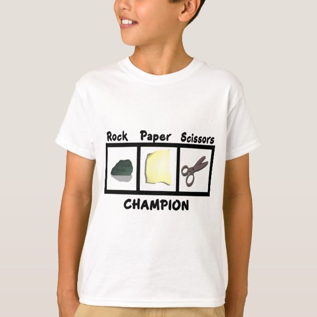 T-shirt Champion des ciseaux de papier rock (Devant)