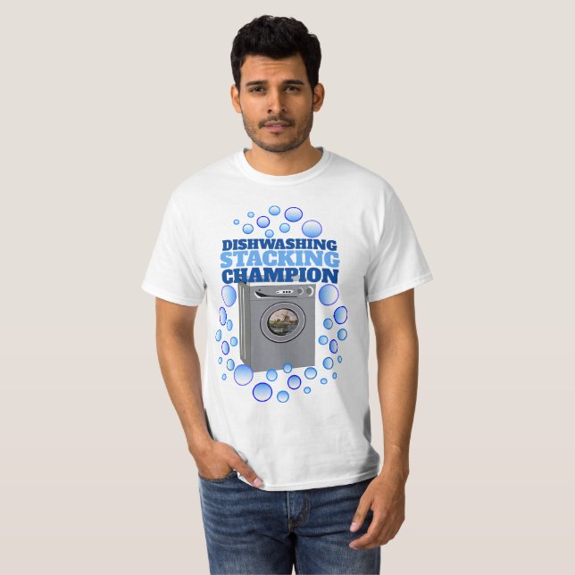 T-shirt Champion Drôle de lavage de vaisselle (Devant entier)