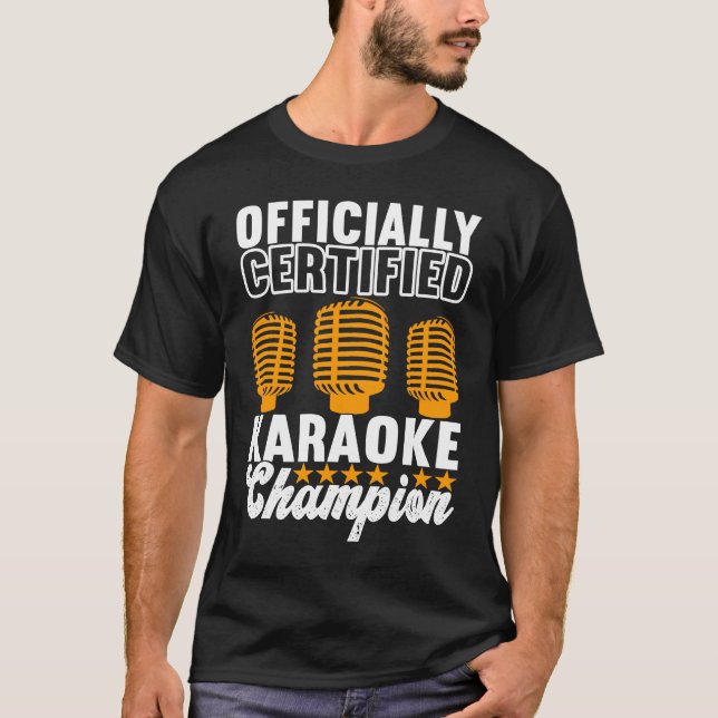 T-shirt Champion du karaoké de la chanteuse (Devant)