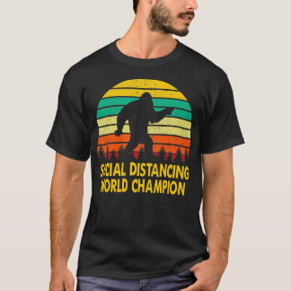 T-shirt Champion du monde de distance sociale vintage