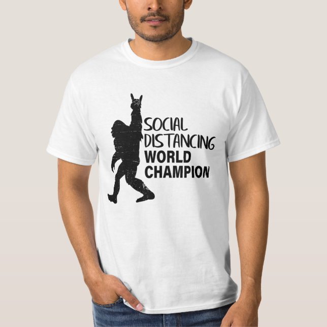 T-shirt Champion du Monde de la Distancing Social (Devant)