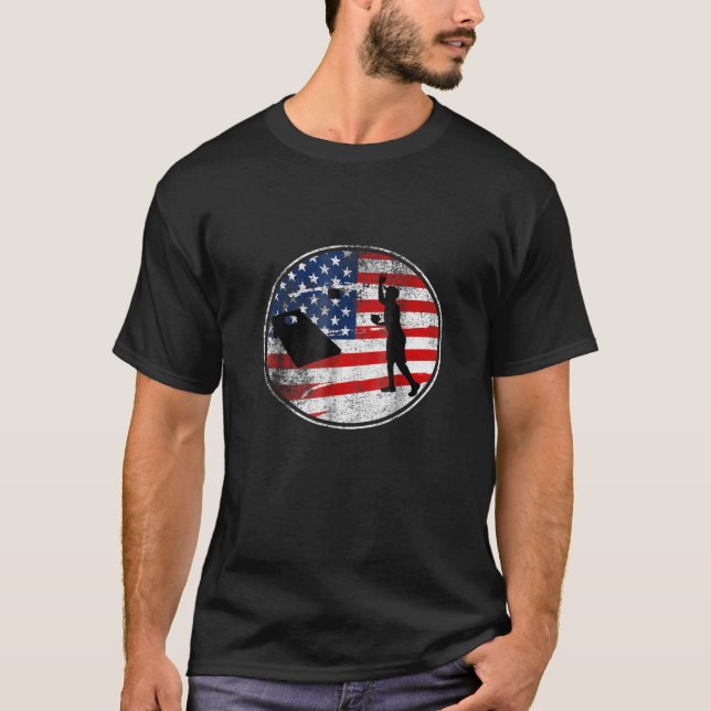 T-shirt Champion Vintage du drapeau américain patriotique  (Devant)