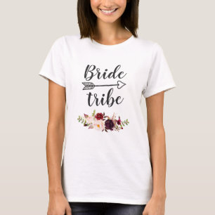 T-shirt Championnat de bourgogne rouge Boho Floral Bridesm