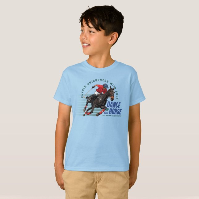 T-shirt Championnat de Polo Cavalier de Danse avec Cheval (Devant entier)