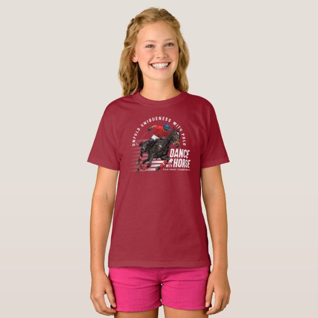 T-shirt Championnat de Polo Cavalier de Danse avec Cheval (Devant entier)
