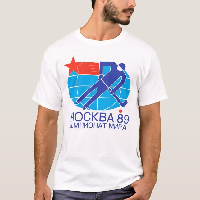 T-shirt Championnat du monde d'hockey - Moscou 89 (Devant)