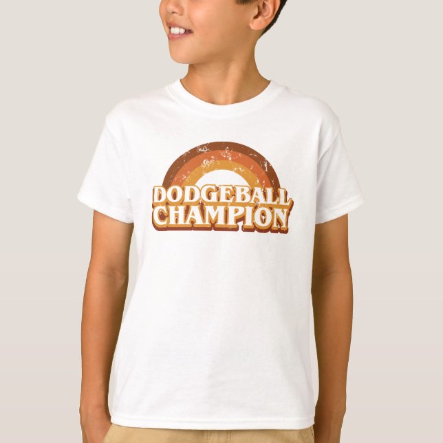 T-shirt championne de Dodgeball Retro Kids Ringer (Devant)