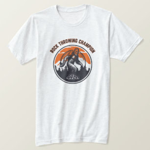 T-shirt championne de lanceur de roche de sasquatch