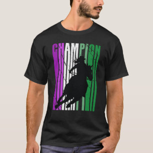T-shirt Championne de Rodéo Rose Cowgirl à cheval en cours