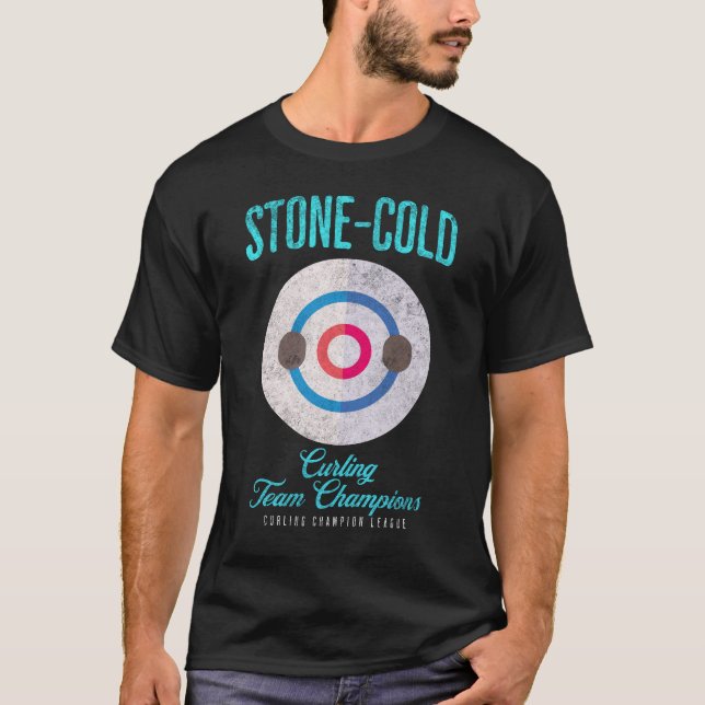 T-shirt Champions de curling à froid de pierre (Devant)