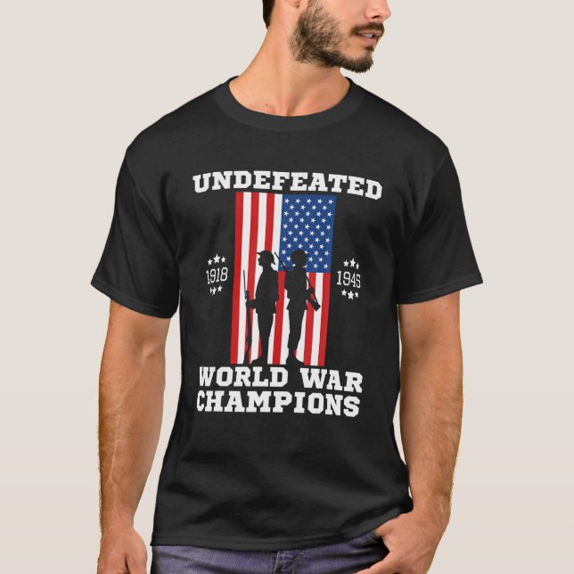 T-shirt Champions de la Guerre Mondiale non vaincus 4 juil (Devant)