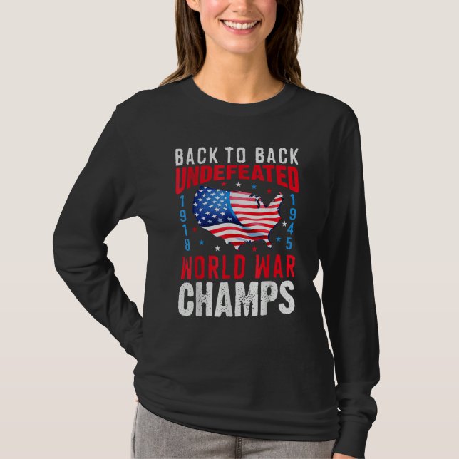 T-shirt Champions du Monde de Guerre invaincus consécutifs (Devant)