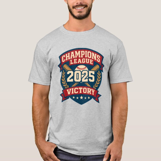 T-shirt Champions League 2025 Baseball Victory Emblem (Devant)
