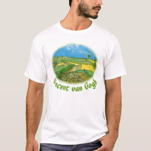 T-shirt Champs de blé à Auvers sous un ciel nuageux, van G