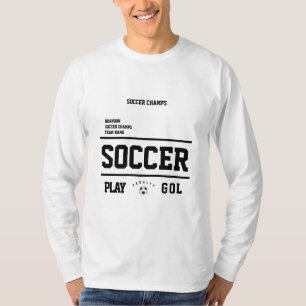 T-shirt CHAMPS de football BLACK blanc personnalisable gol