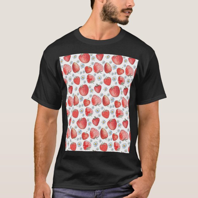 T-shirt Champs de fraises : Fraîcheur d'été (Devant)