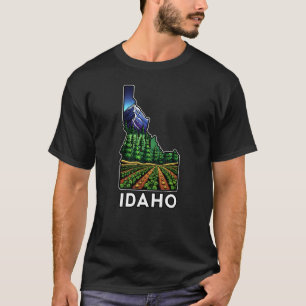 T-shirt Champs De Pomme De Terre Style Tatouage De L'État