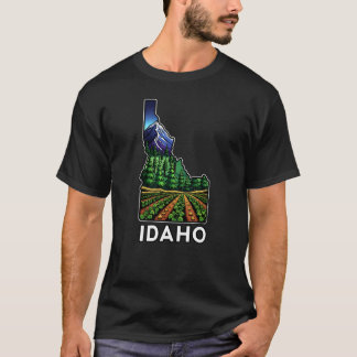 T-shirt Champs De Pomme De Terre Style Tatouage De L'État
