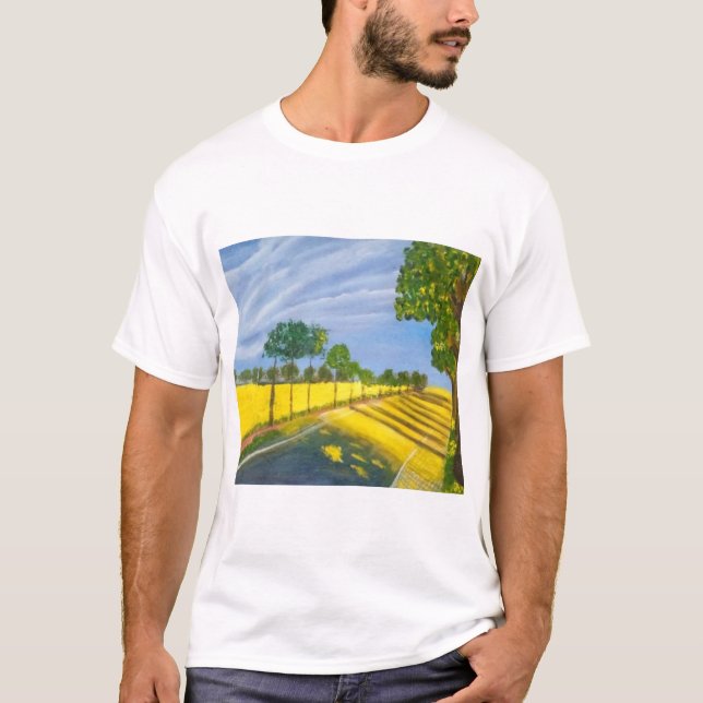 T-shirt Champs dorés et chemin (Devant)