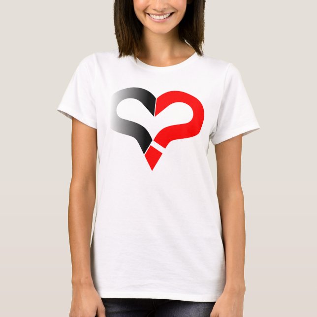 T-shirt Chance à l'amour cœur point d'interrogation T-shir (Devant)
