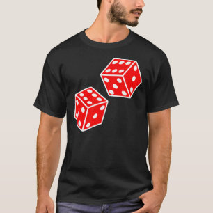 T-shirt CHANCE. DOUBLE SIX. DICE, DICE ROUGE, Jette les d