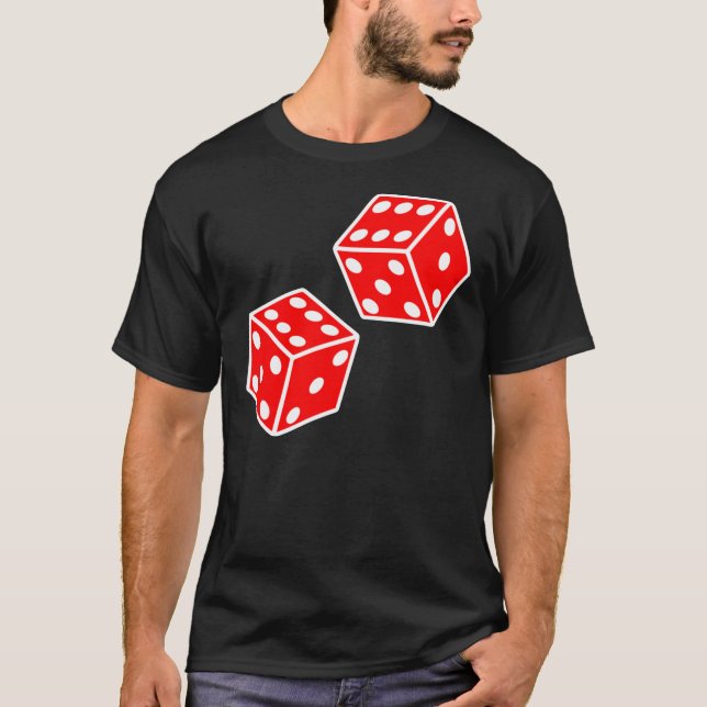 T-shirt CHANCE. DOUBLE SIX. DICE, DICE ROUGE, Jette les dé (Devant)
