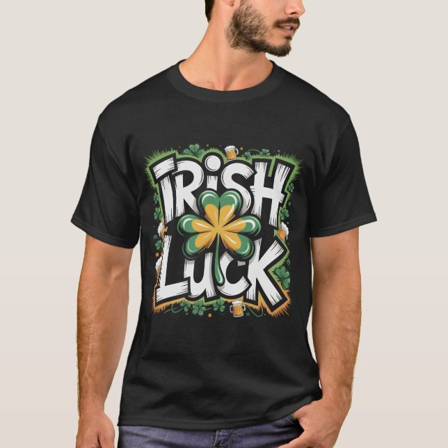 T-Shirt Chance Irlandaise St Patrick Jour, Distre (Devant)