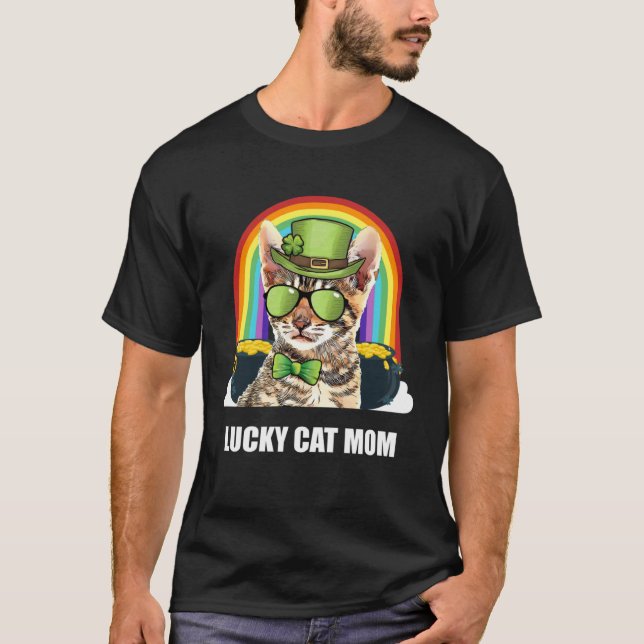 T-shirt Chanceuse mère de chat Toyger Saint-Patrick (Devant)