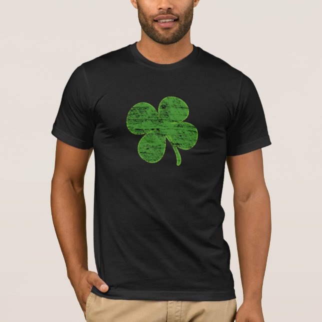 T-shirt chanceux affligé de trèfle de (Devant)