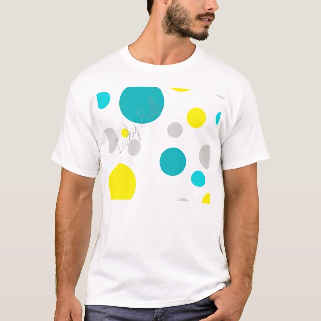T-shirt Chanceux bulles colorées (Devant)