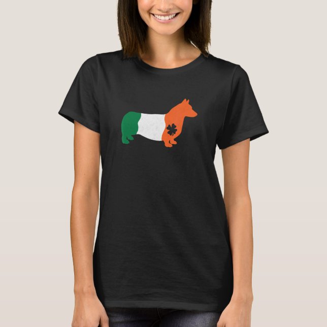 T-shirt Chanceux corgi Saint-Patrick (Devant)