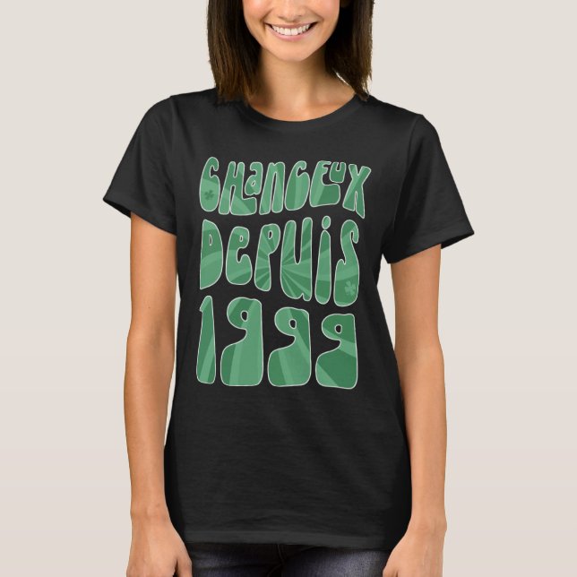 T-shirt Chanceux Depuis 1999 24 Ans Anniversaire St Patric (Devant)