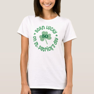 T-shirt Chanceux né - âge fait sur commande d'anniversai