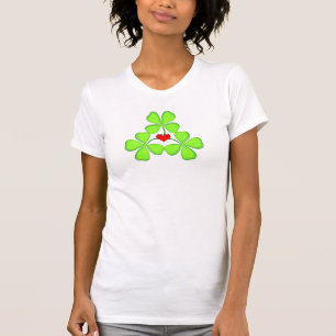 T-shirt chanceux shamrock trèfle irlandais à quatre feuill