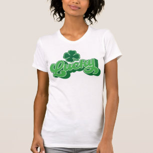 T-Shirt Chanceux Trèfle à Quatre Feuilles Vert