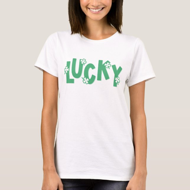 T-shirt Chanceux Trèfle Saint-Patrick (Devant)