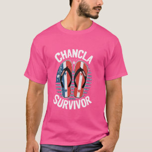 T-shirt Chancla Survivante Puerto Rican Porto Rico Funny S