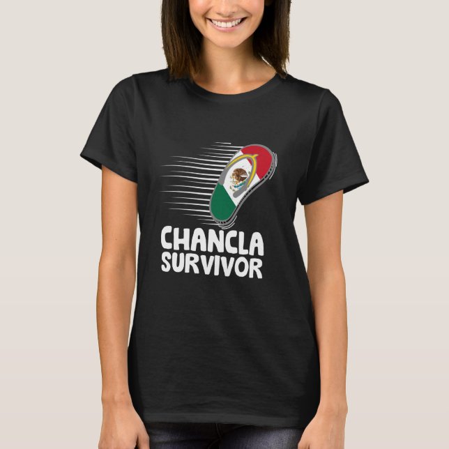 T-shirt Chancla Survivor Mexique Drôle Mexicain Identifian (Devant)